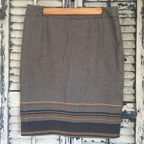 Pendleton Dresses & Skirts - Pendleton Skirt Pencil Wool Houndstooth Striped 12